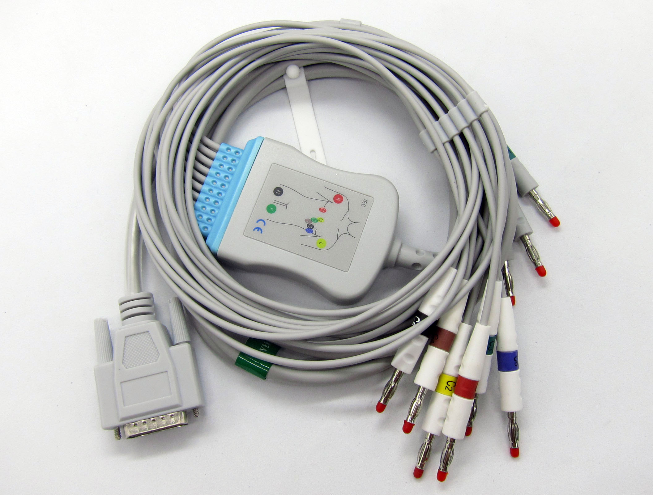 ЭКГ кабель пациента для Biocare ECG-101, ECG-101B, ECG-101G, ECG-300, ECG-300G, ECG-1200, ECG-1215 (после 2015 г выпуска), ECG 1230, ECG-6010, ECG-9803, штекер banana 4мм, IEC