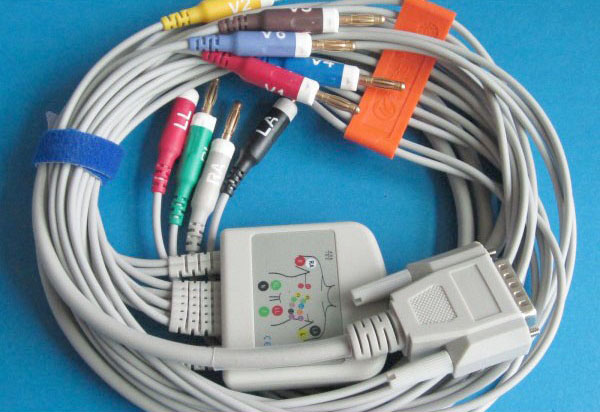 ЭКГ кабель пациента для Edan Smart ECG: SE-1, SE-3, SE-12, SE-12 Express, SE-601A, SE-601B, SE-601C, SE-1010, SE-1200, SE-1201; Newtech 1206; Del Mar Reynolds Voyager 12, штекер banana 4мм, IEC