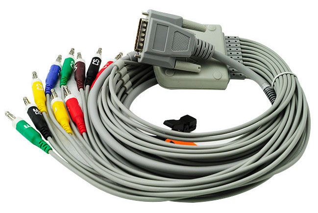 ЭКГ кабель пациента для ДИКСИОН ЭКГ 10-03, ЭКГ 10-06, ЭКГ 10-12, штекер banana 4мм, IEC