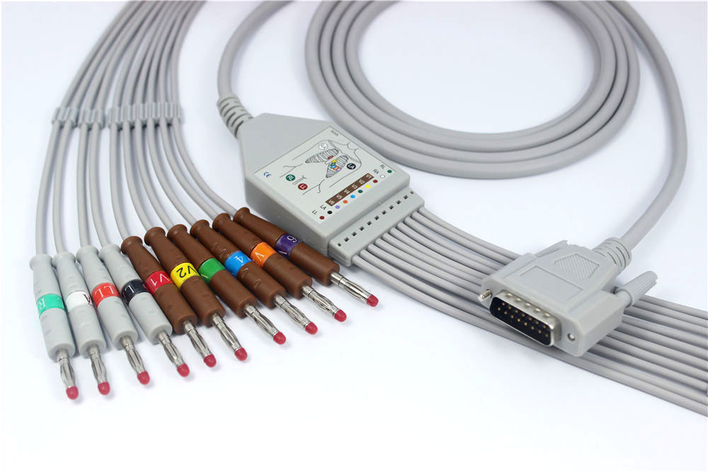 ЭКГ кабель пациента для Medinova ECG-9801, ECG-9803, ECG-9806, ECG-9812, ECG-9812B, штекер banana 4мм, IEC