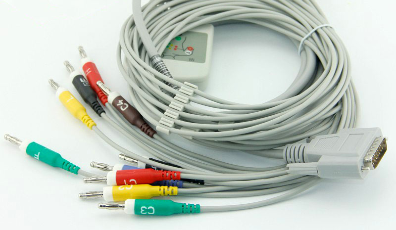 ЭКГ кабель пациента для ATES Medica Easy ECG, штекер banana 4мм