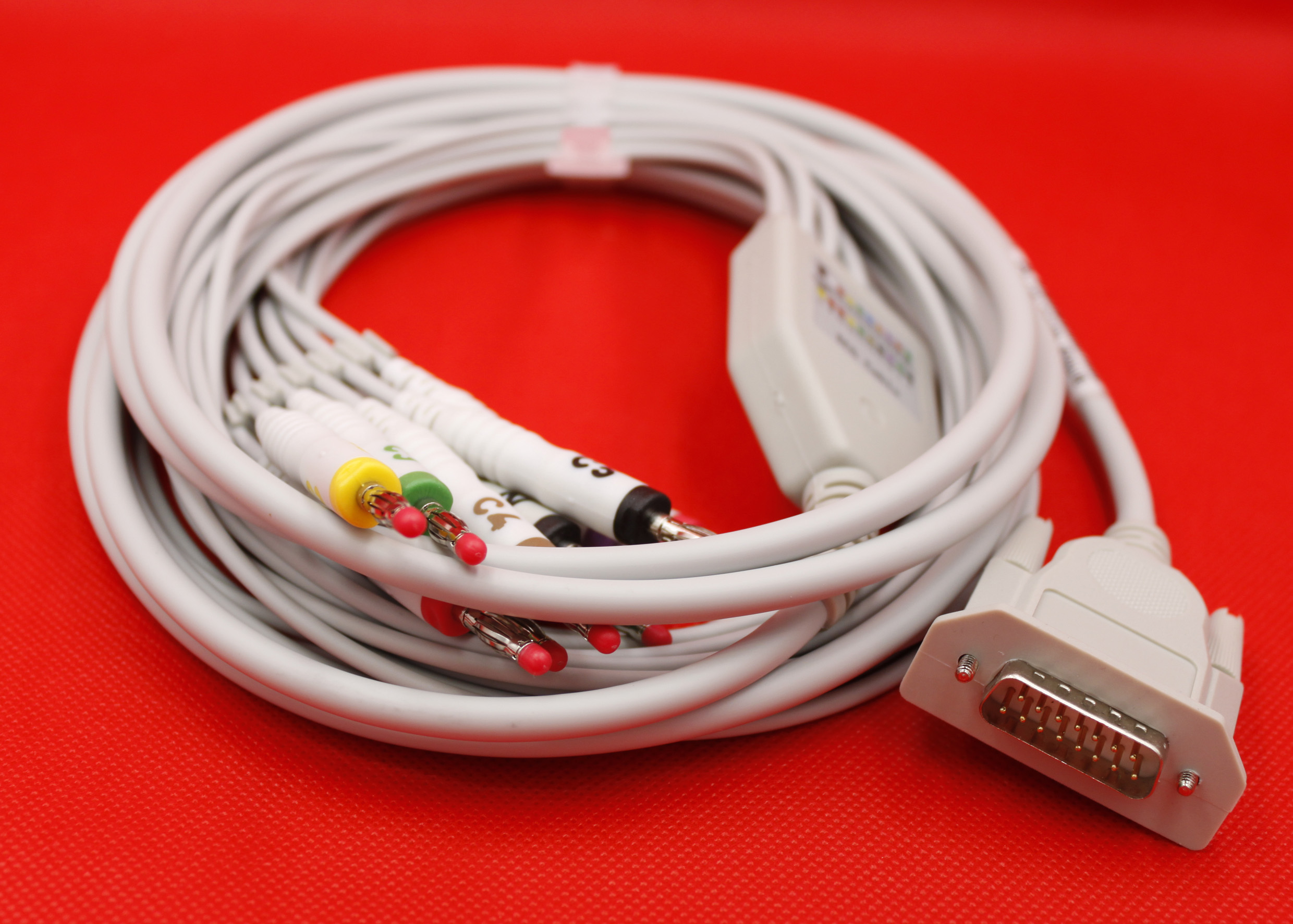 ЭКГ кабель пациента для Heaco EKG80A, 100G, ECG300G, ECG600G, ECG1201, штекер banana 4мм, IEC