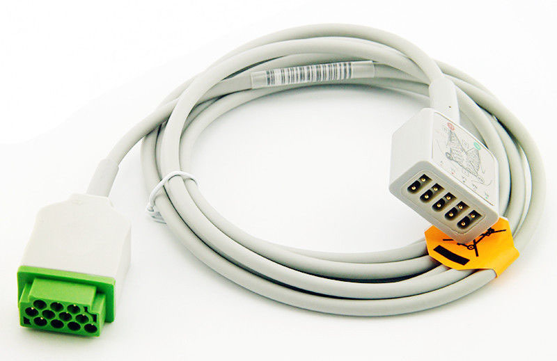 Магистральный кабель ЭКГ монитора пациента,  GE Marquette 2017003-001, 3/5 отведений, IEC, AHA