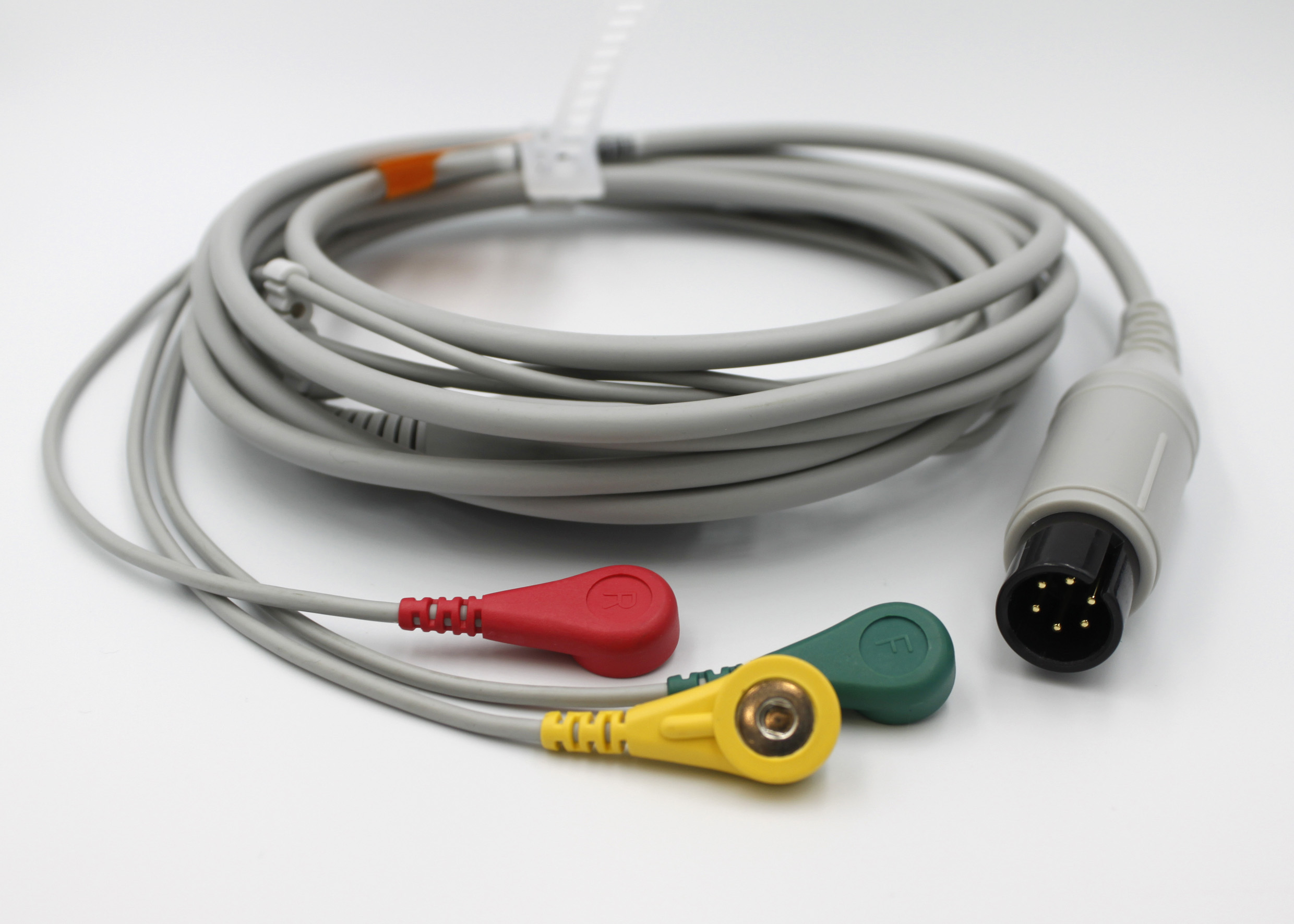 ЭКГ кабель пациента для Draeger Vista-120, 2340S-I, 3 отведения, разъем 6pin, кнопка