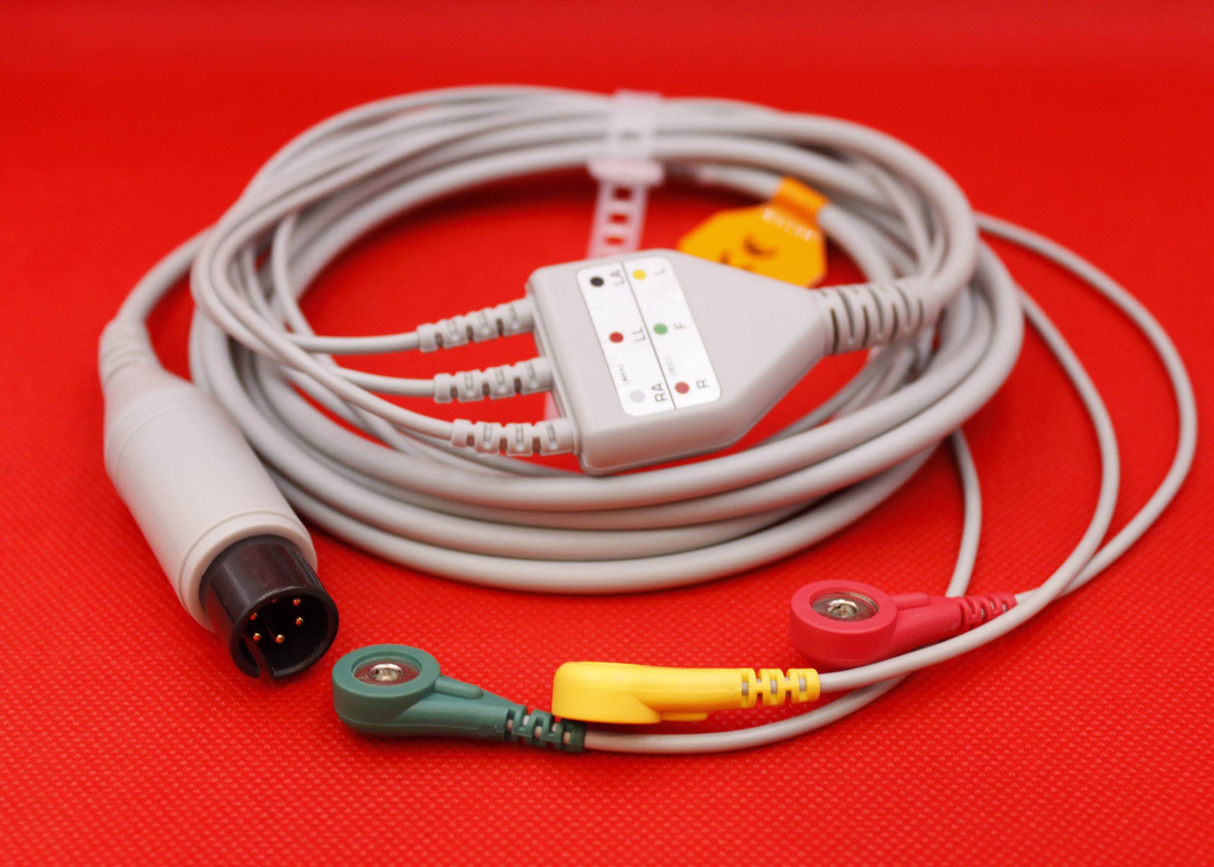 ЭКГ кабель пациента для Datascope Passport 2, Trio, 3 отведения, разъем 6pin, кнопка