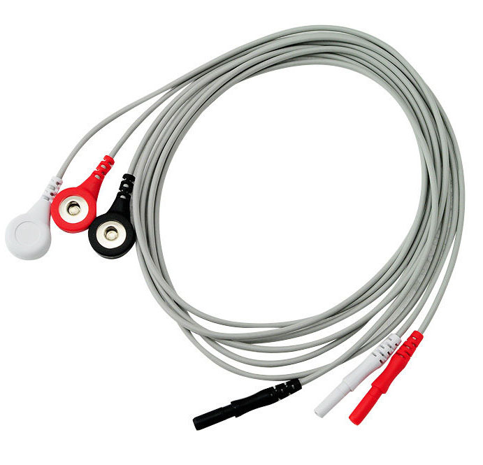 ЭКГ кабель пациента для  для Medrad Veris, Air Shileds, ATL Ultrasound, Biochem International (BCI), Colin, Spacelabs 90341, 3 электрода, кнопка