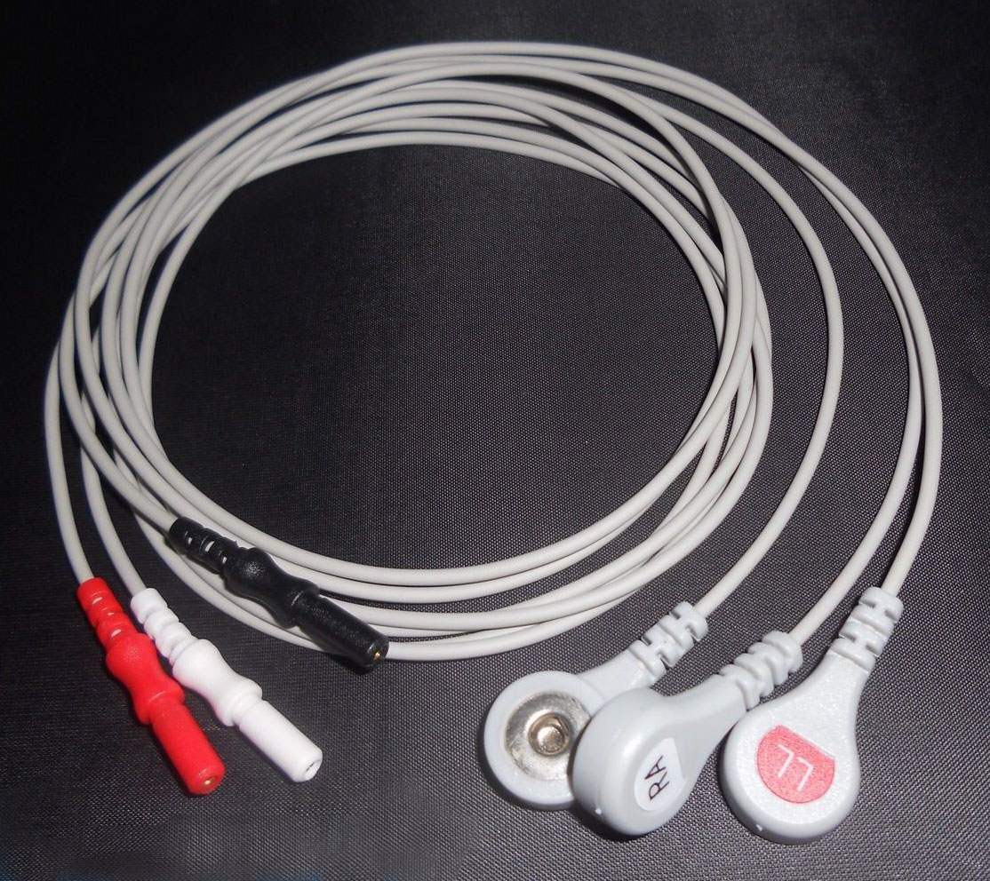Кабели отведений ЭКГ, 3 провода, Кнопка snap, AHA G312DN для BCI/Smiths, CSI, Datascope, Drager-Siemens, GE, Nihon Kohden, Philips, Spacelabs, и других, AAMI