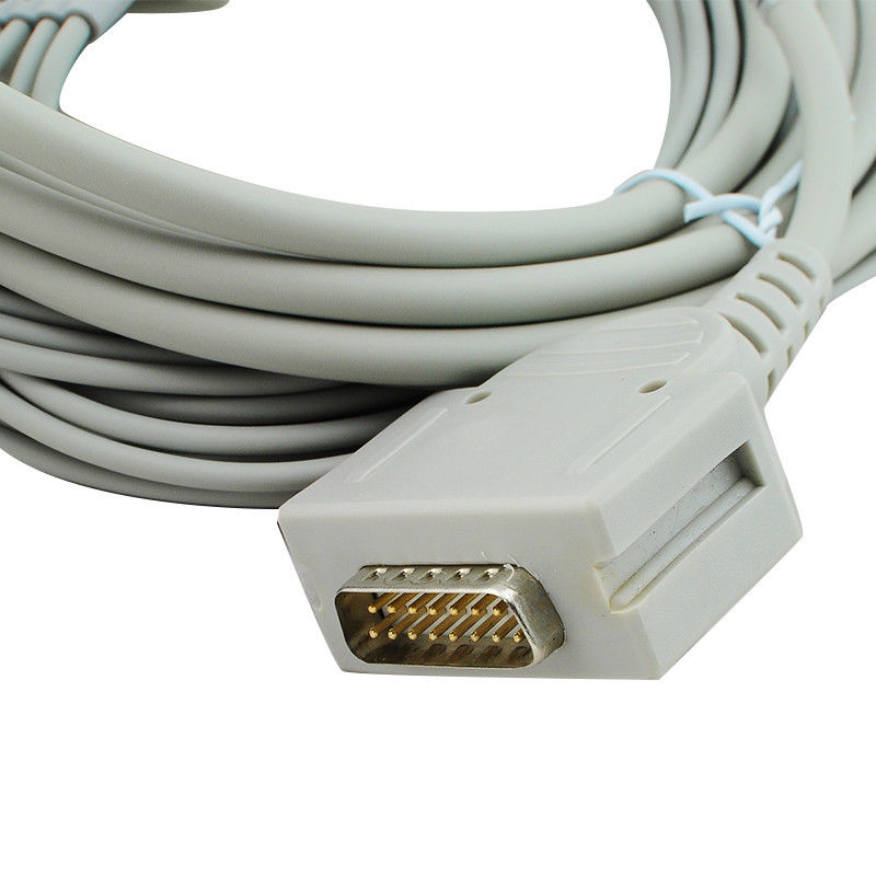 ЭКГ кабель пациента для электрокардиографа Burdick EK-10, Elite, Elite II, E-350, E350i, E550, E560, 10 проводов, banana 4мм, IEC, разъем 15 pins, экранированный