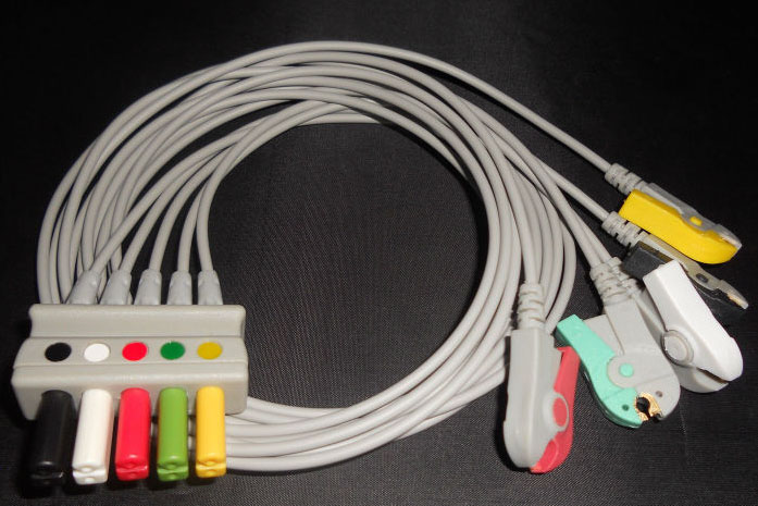 ЭКГ кабель пациента для, 5 отведений, зажим pinch, IEC Drager-Siemens  Sirecust 341, 342R, Series 200, 400, 600, 700, 900, 1200 (OEM: 5956508)