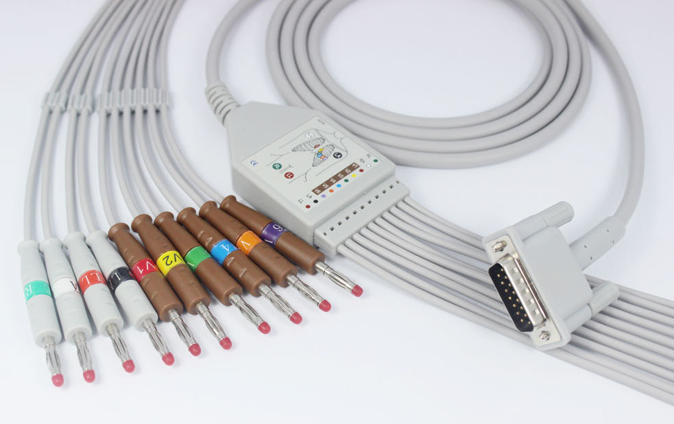 ЭКГ кабель пациента для Welch Allyn CP10, CP20, CP50, CP50 Plus, CP-100, CP-150, CP-200, штекер banana 4мм