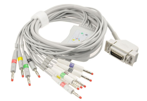 ЭКГ кабель пациента для Siemens Cardiostat 1/3T/703/710 (кроме Cardiostat 31), Cardina C, Cardirex 3T/4/6T/62, Cathcor, Megacard Elema A/B, R, R/E, Megacard 12, Mingodoc, Mingocard 3 / 4 / 7, Mingograph 4 / 62 / 81, Mingograph 82 / 740, Mingolog 7, Miracard 1, Sirecard / SiCard 440, 440S, 460, 460S, 740, 803, Siereg, Sirecust