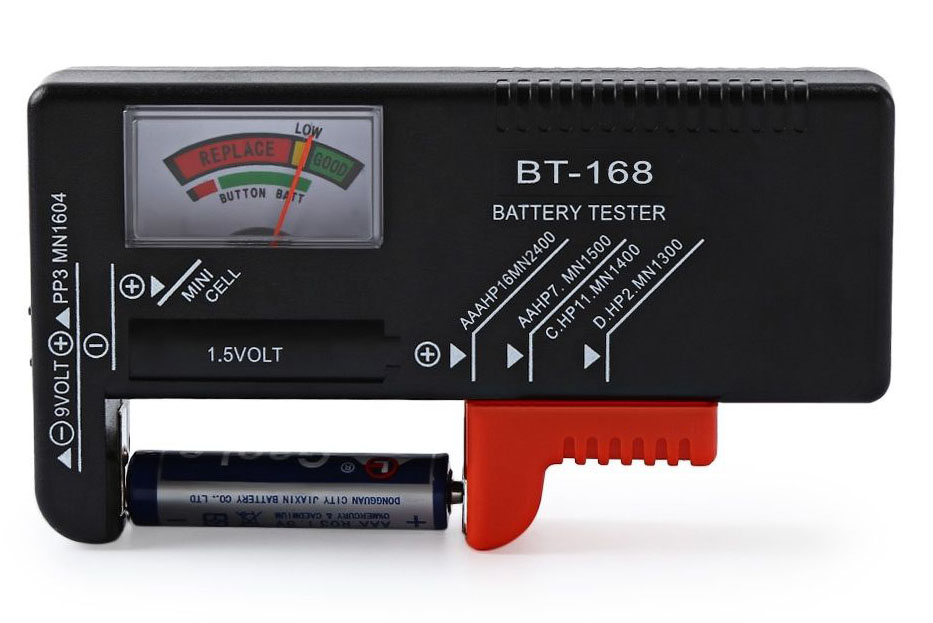 Тестер аккумуляторов и батареек BT-168 универсальный AA/AAA/C/D/9V/1.5V со стрелочной индикацией