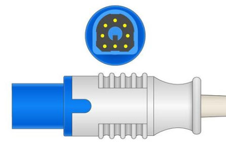 Удлинительный кабель адаптер SpO2 Philips M1943A, для Heartstream XL, Intelliview MP70, M2601A, M3000A, M3500B, M4735A, M1020B, M3000A/M3001A MMS, M3002A MMS X2, M8102A MP2, M8105A MP5, SureSigns VS2, VS3, 8 pin