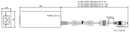 Блок питания для электрокардиографа Юккард 100 Mean Well 15V, 4A