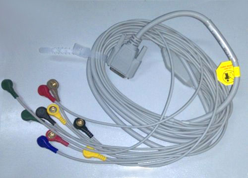 ЭКГ кабель пациента для Nihon Kohden Cardiofax, коннектор для одноразовых электродов Snap, 10 отведений