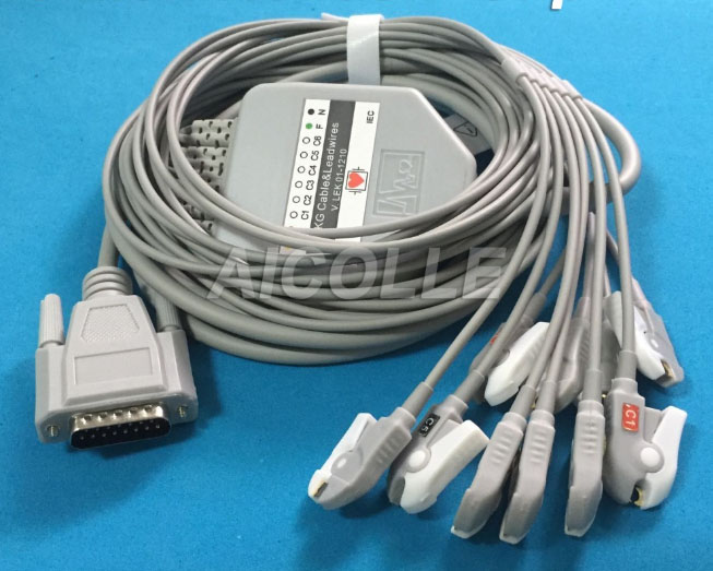 ЭКГ кабель пациента для нагрузочных проб для BTL BTL-08 SD, зажимы для одноразовых электродов