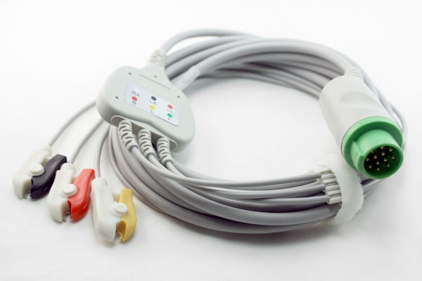 ЭКГ кабель пациента для Schiller Argus LCM, LCM Plus, TM-7, 3 отведения, зажимы