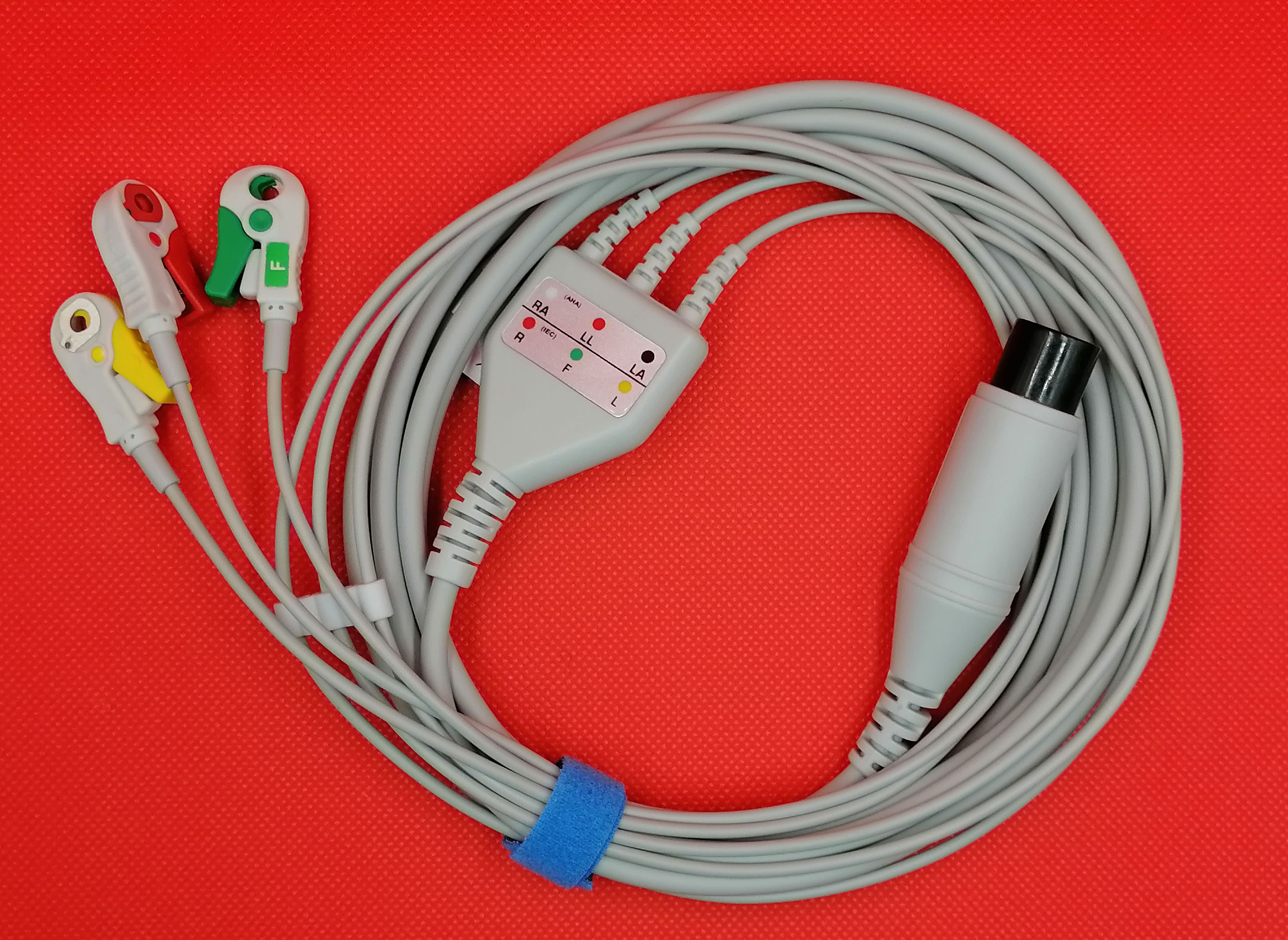 ЭКГ кабель пациента для  Newtech NT3B, 3 отведения, 6 pin, зажим