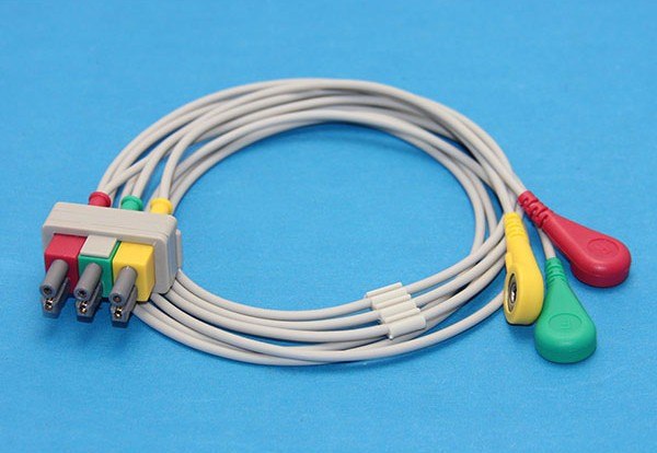 ЭКГ кабель отведений для монитора пациента Philips 3 отведения, кнопки