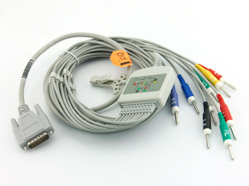 ЭКГ кабель пациента для Medinova ECG-9801, ECG-9803, ECG-9806, ECG-9812, ECG-9812B, IEC, штекер DIN 3mm