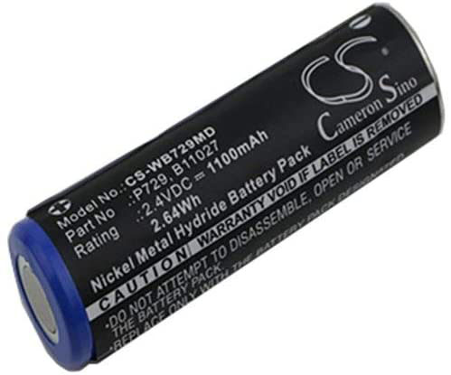 Аккумуляторная батарея для VINTRONS Welch-Allyn 72900 (B11027, P729, CS-WB729MD), 1100mAh, Ni-MH, 2.4V, 55.80 x 17.20 x 17.20mm