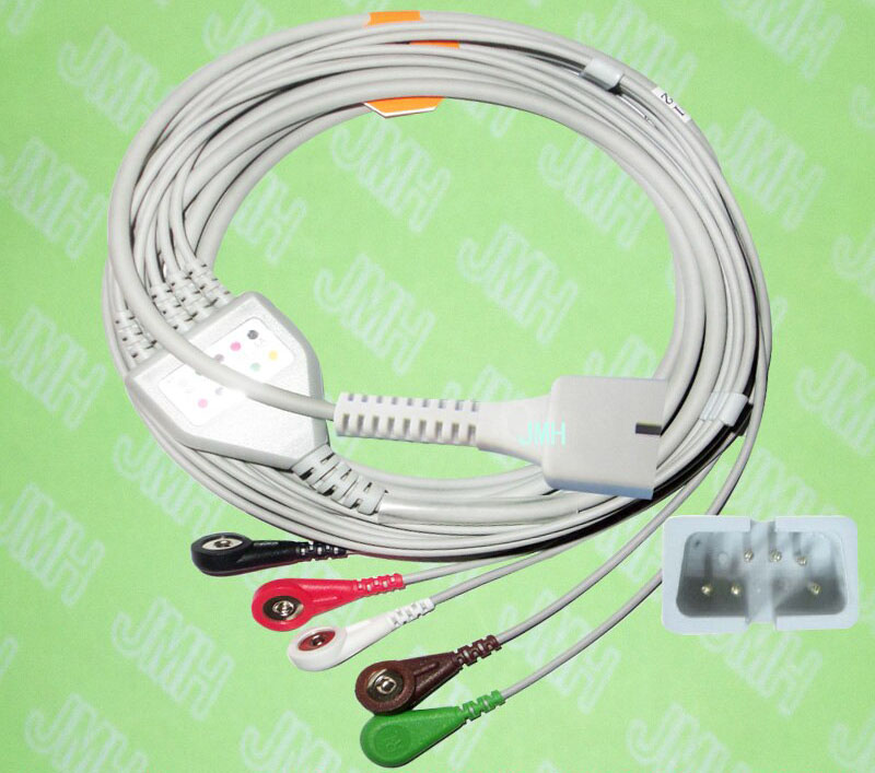 ЭКГ кабель пациента для MEK MP500, MP600, MP1000, 5 отведений, кнопки