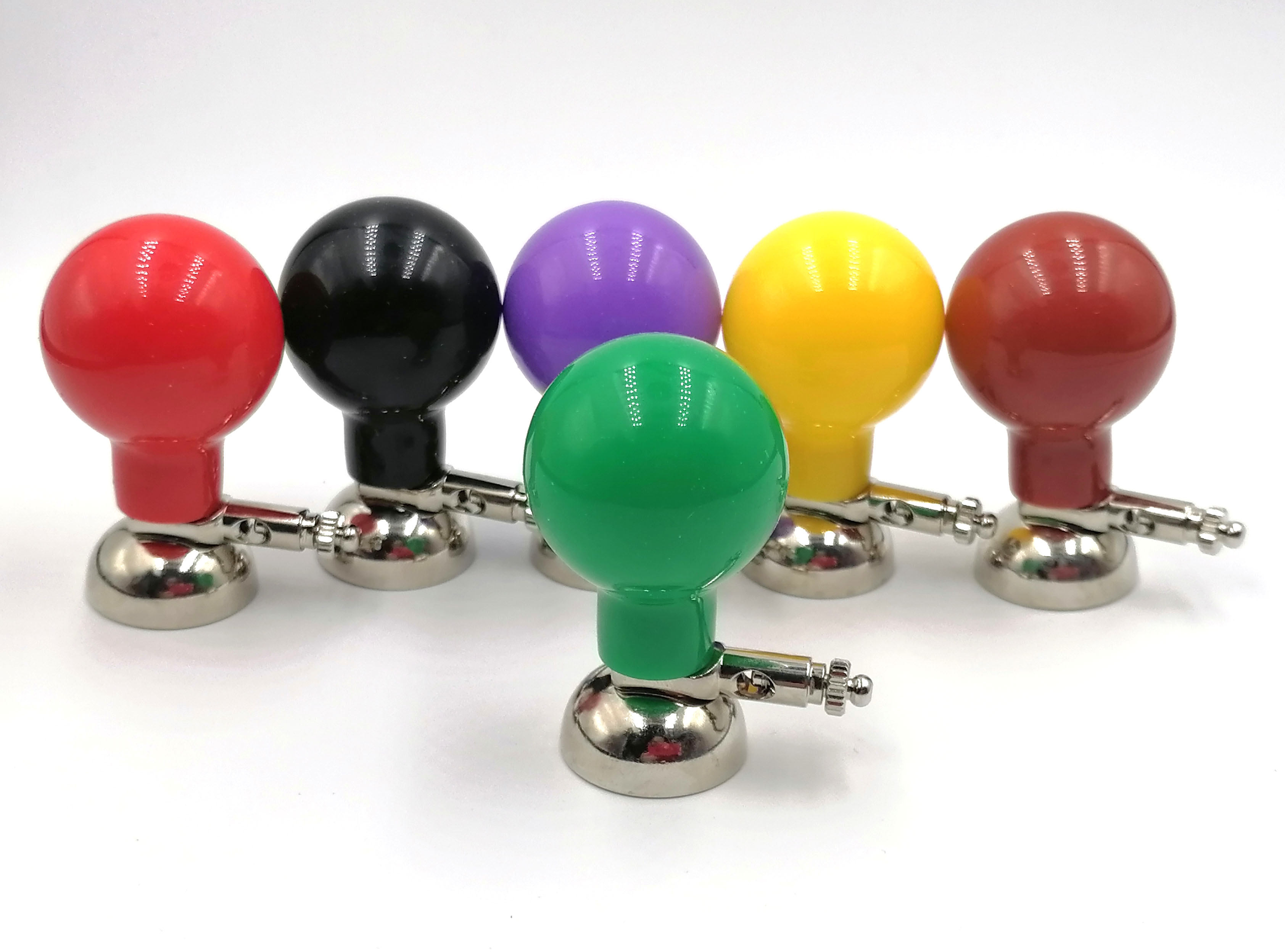 Электроды присоски ЭКГ многоразовые для взрослых разноцветные комплект 6 шт, с винтом и зажимом, диаметр груш 32мм