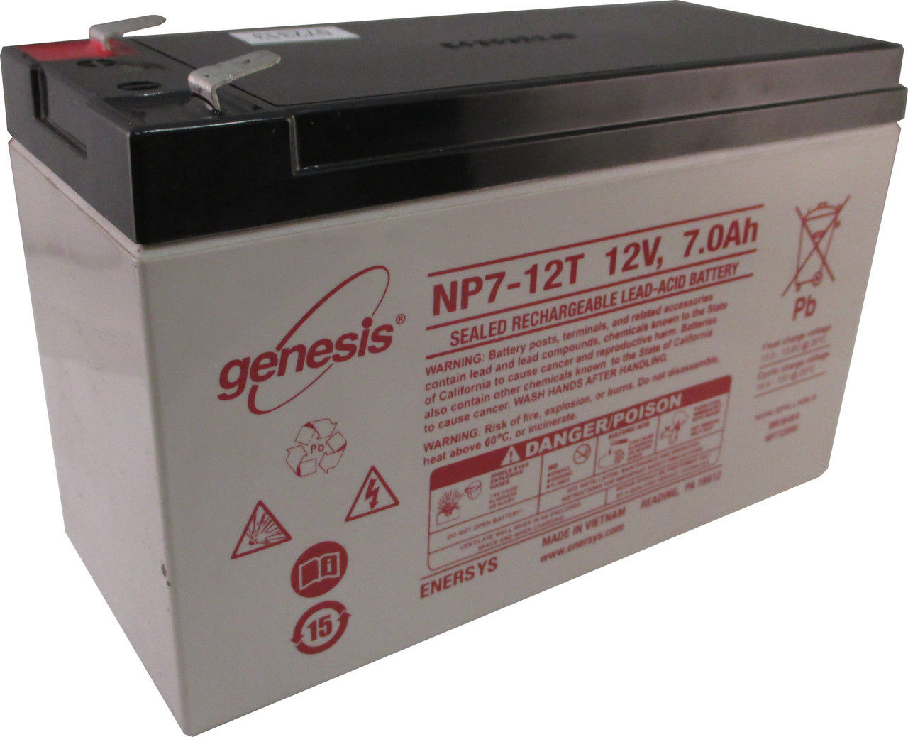 Аккумуляторная батарея для ИВЛ Genesis EnerSys NP7-12, 12V, 7Ah (подходит для ИВЛ Puritan-Bennett NPB-760)