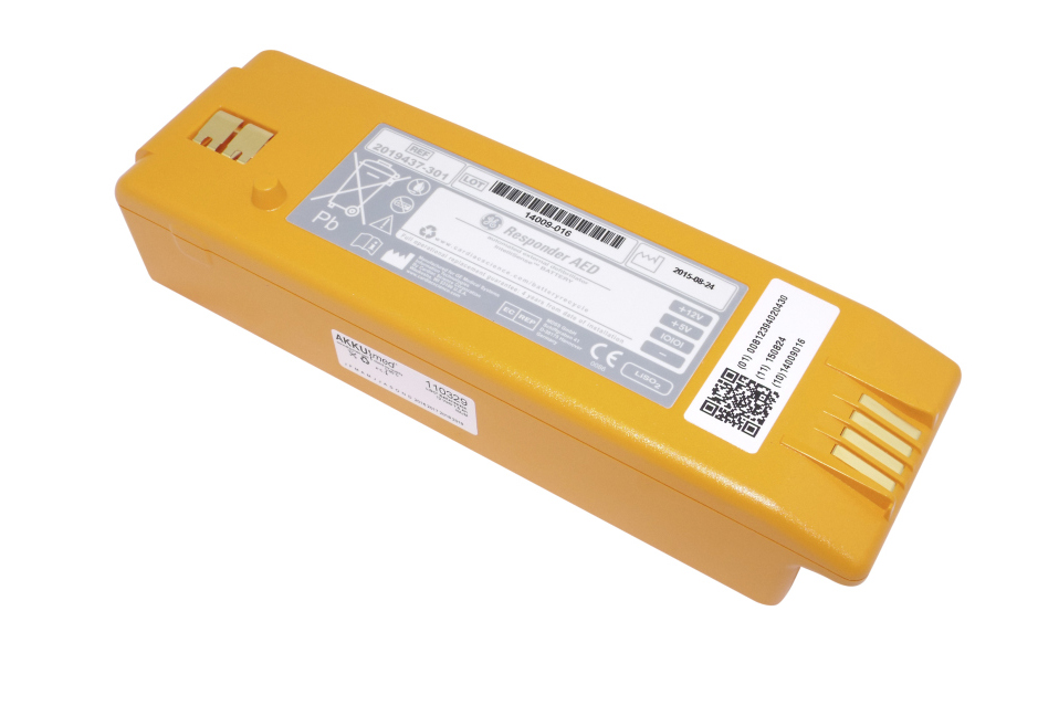 Аккумуляторная батарея для дефибриллятора GE Marquette Healthcare Responder AED, 12V, 7.5Ah, 70x45x236мм