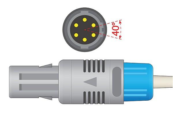 Датчик пульсоксиметрический SpO2 Dixion Storm 5300, 5500, 5600, 5800, 5900, коннектор: 6 pins, 2-ключа, 40 градусов, детский, клипса