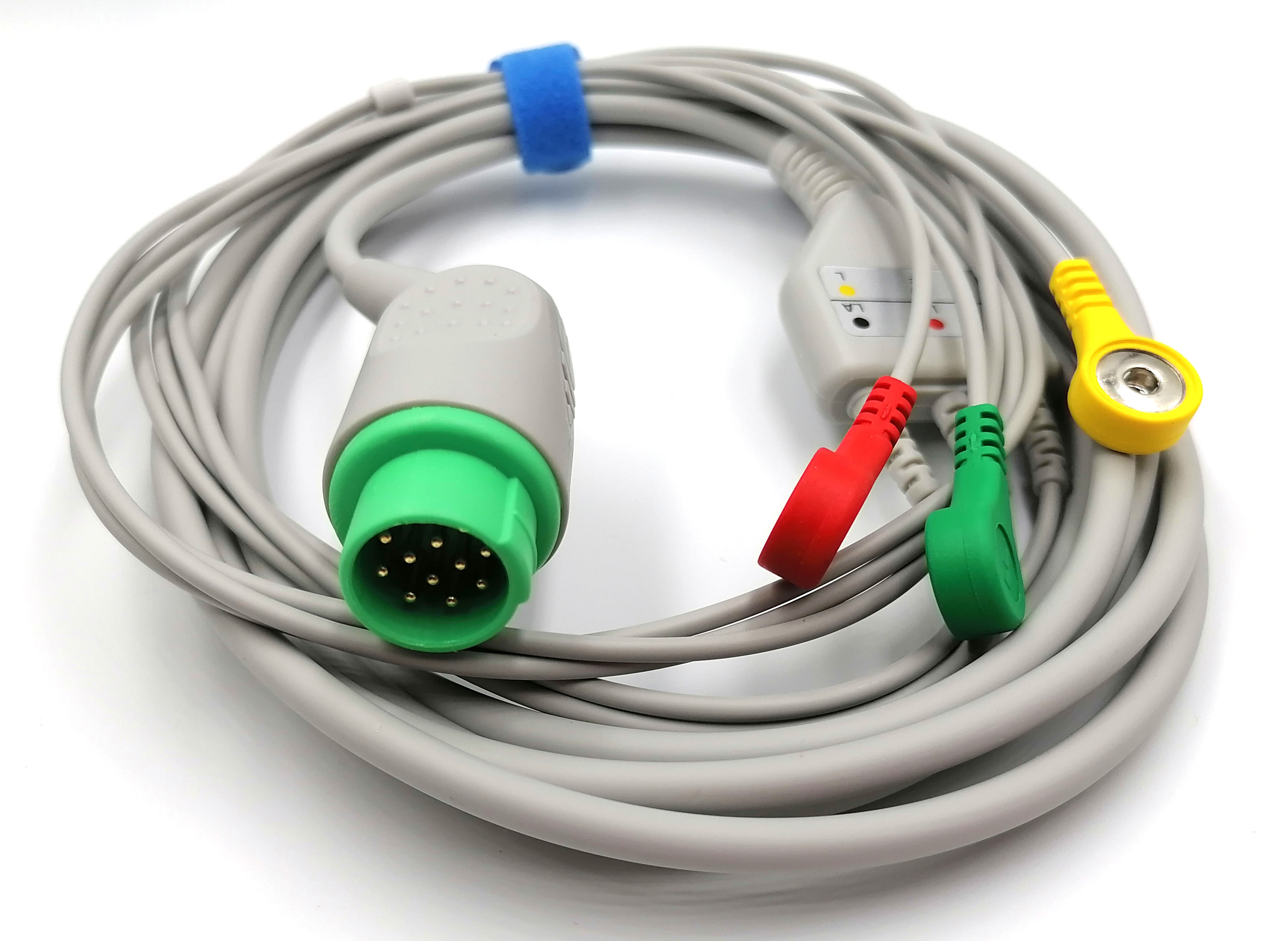 ЭКГ кабель пациента для HUNTLEIGH LifePulse 110, LP110, LP-110S, 3 отведения, кнопки