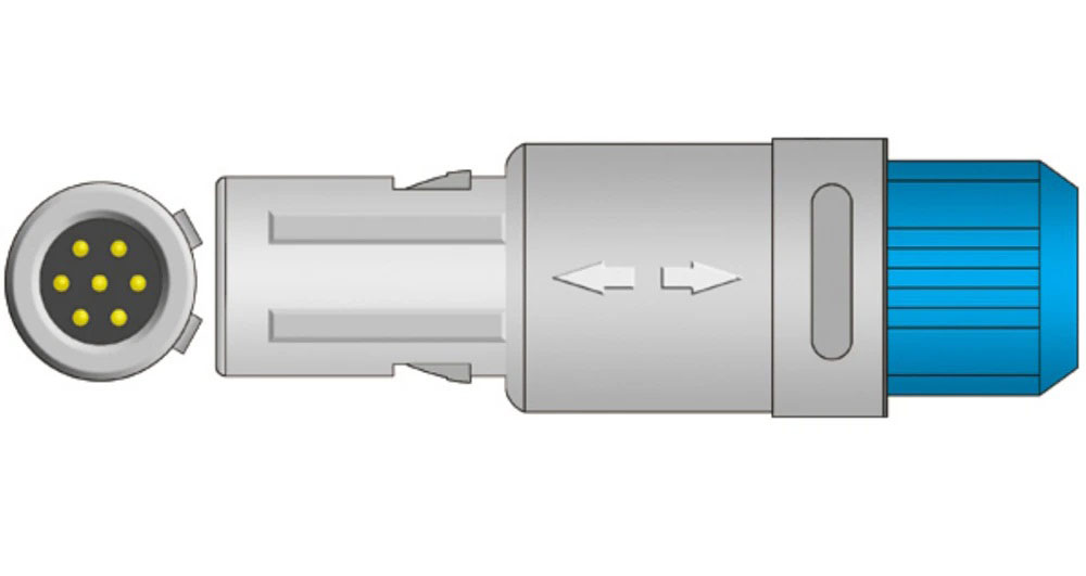 Датчик пульсоксиметрический SpO2 для монитора пациента ТРИТОН МПР 6-03 7 (2014 - 2020 г.в.), МПР 6-03 15 (2015 г.в.), ОП 31.1 (2020 г.в), мягкая варежка для новорожденных, круглый разъем, 7 Pin, 2 ключа